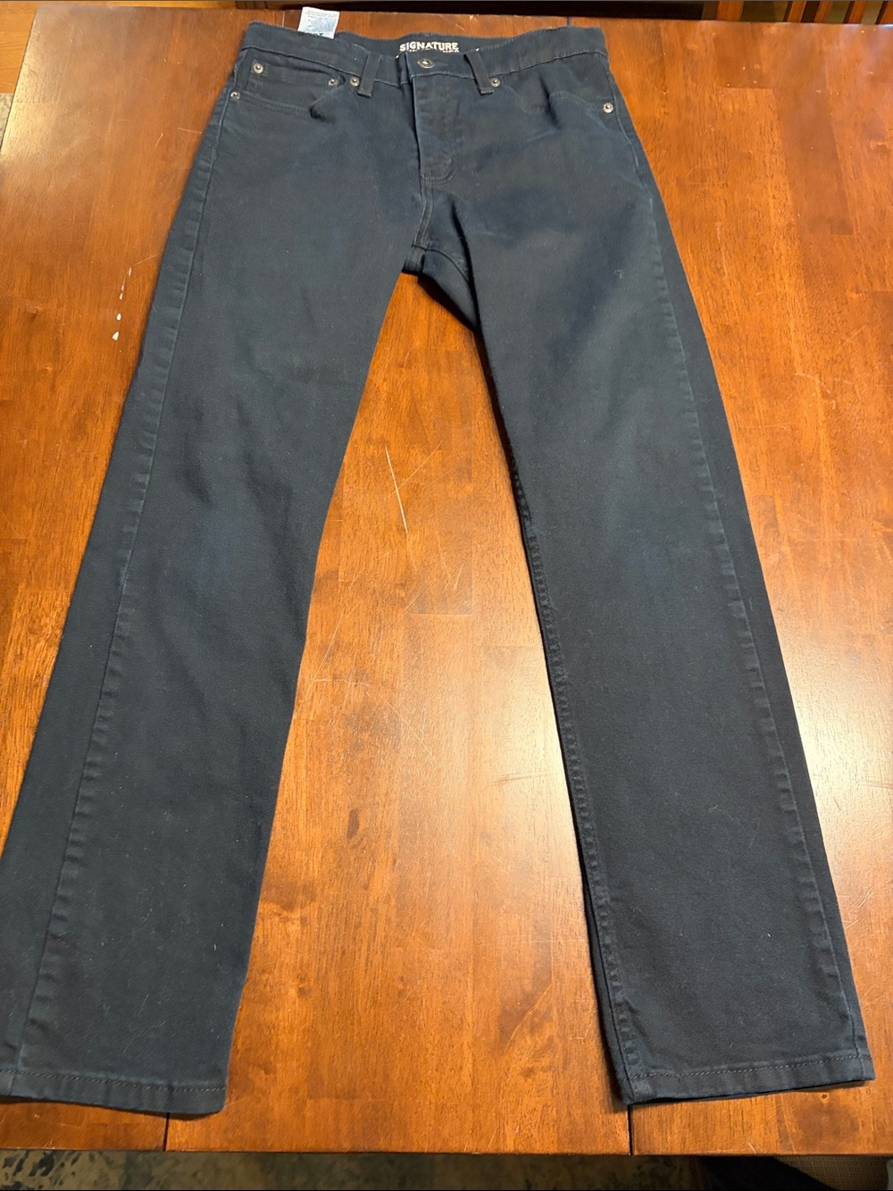 Signature Slim Straight Black Men's Jeans